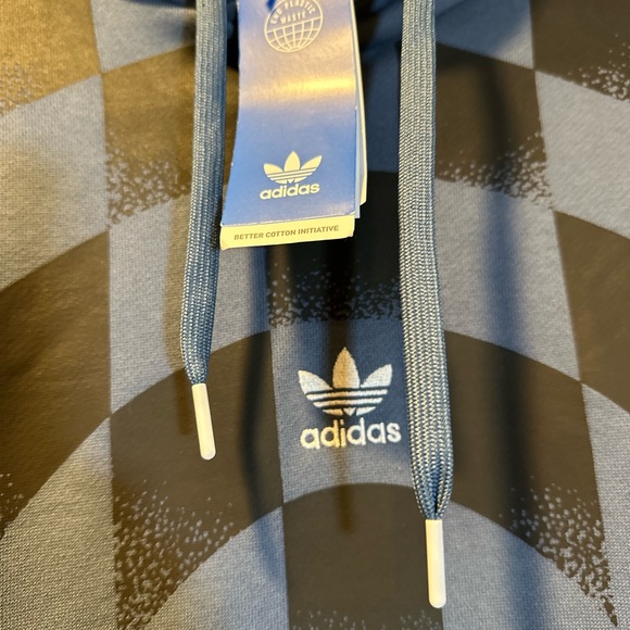 NWT! Adidas Mens Rekive Graphic Hoodie Size M (HK7356) Blue - Picture 4 of 14